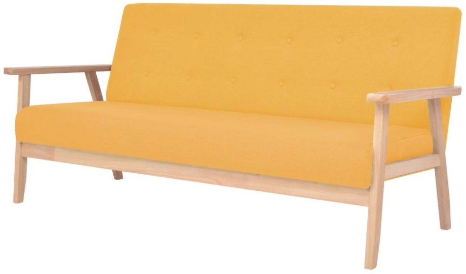 vidaXL 3-Sitzer Sofa Stoff Gelb 244659 Bild 1