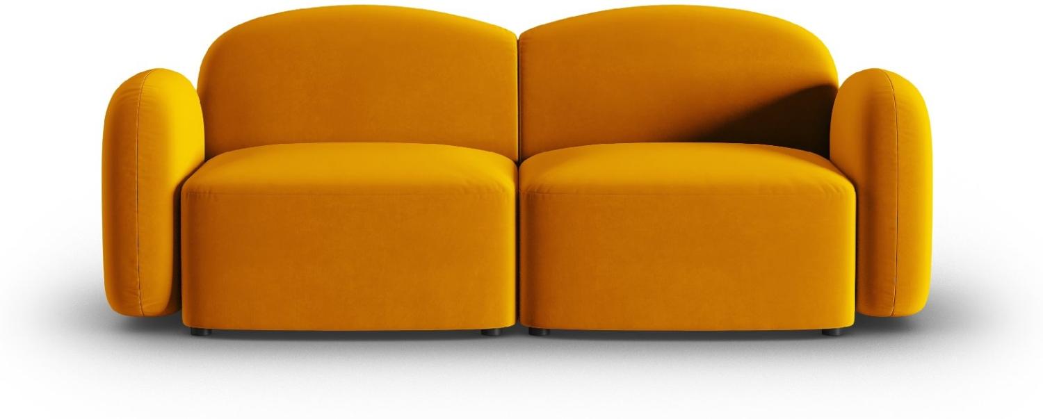 Micadoni Sofa Blair 2-Sitzer Samtstoff Gelb Bild 1