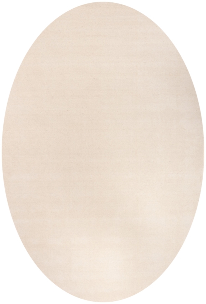 Morgenland Gabbeh Teppich - Softy - Uni - oval - 230 x 150 - Naturweiß Bild 1