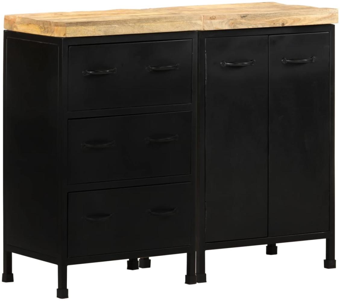 vidaXL Sideboard mit 3 Schubladen und 2 Türen Raues Mangoholz Bild 1
