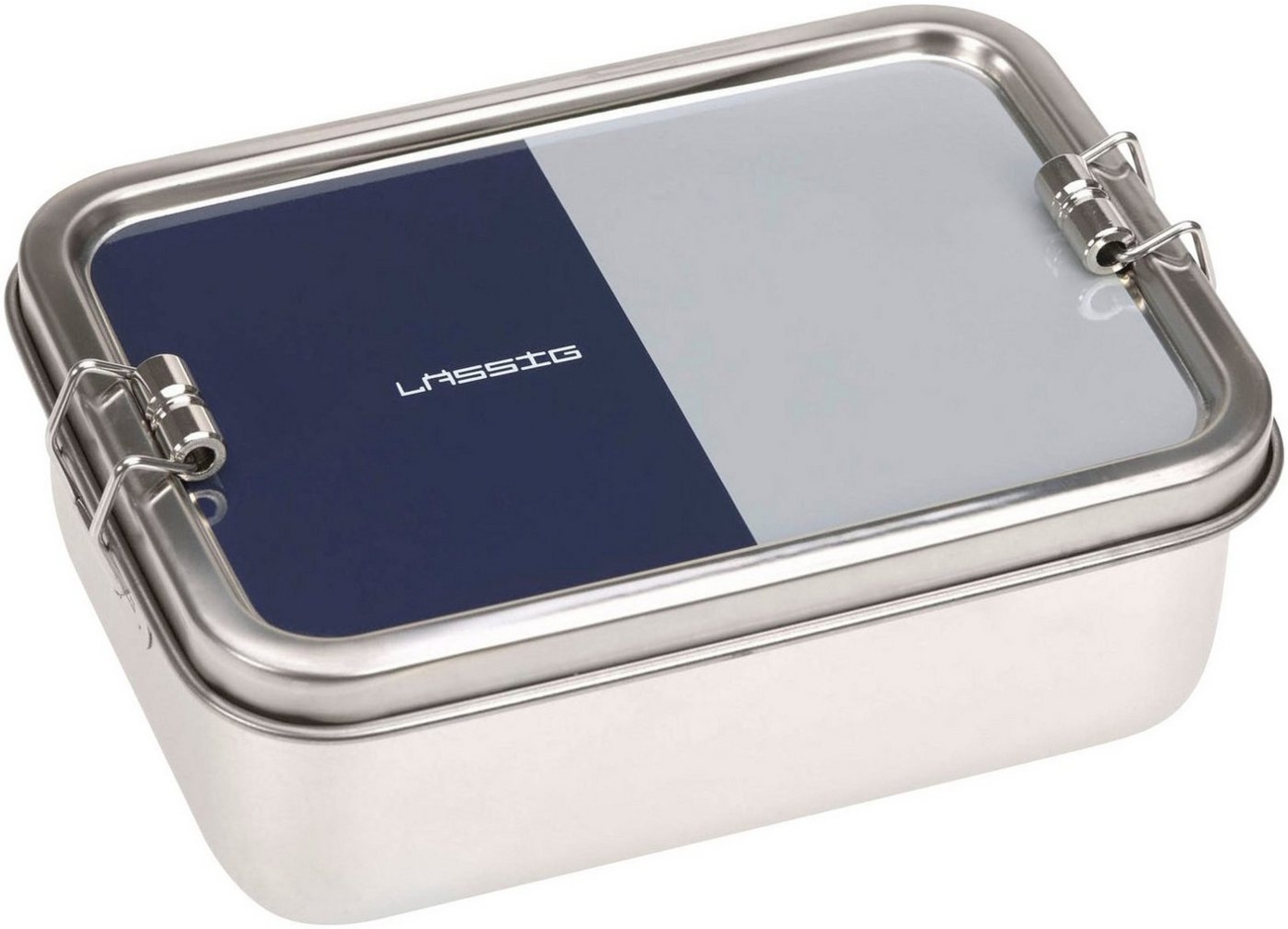 LÄSSIG Lunchbox Solid, blue, Edelstahl, Silikon, (1-tlg), aus Edelstahl Bild 1