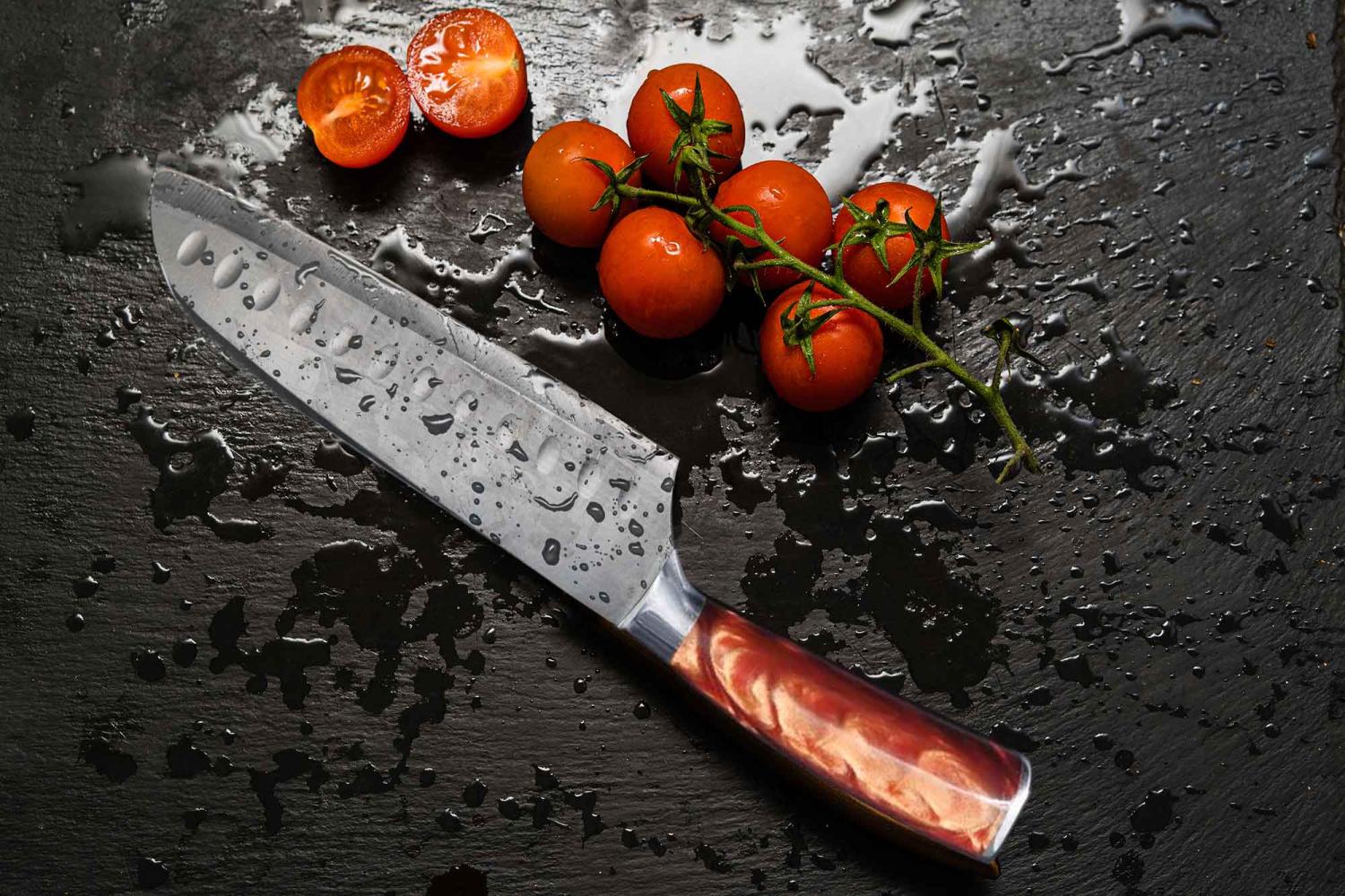 Santoku Damast Allzweckmesser 7 inch für den Profi und Hobbykoch Bild 1