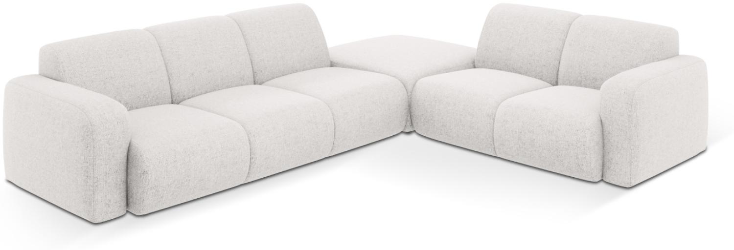 Micadoni Boucle Ecksofa Molino 6-Sitzer Rechts Chenille Hellgrau Bild 1