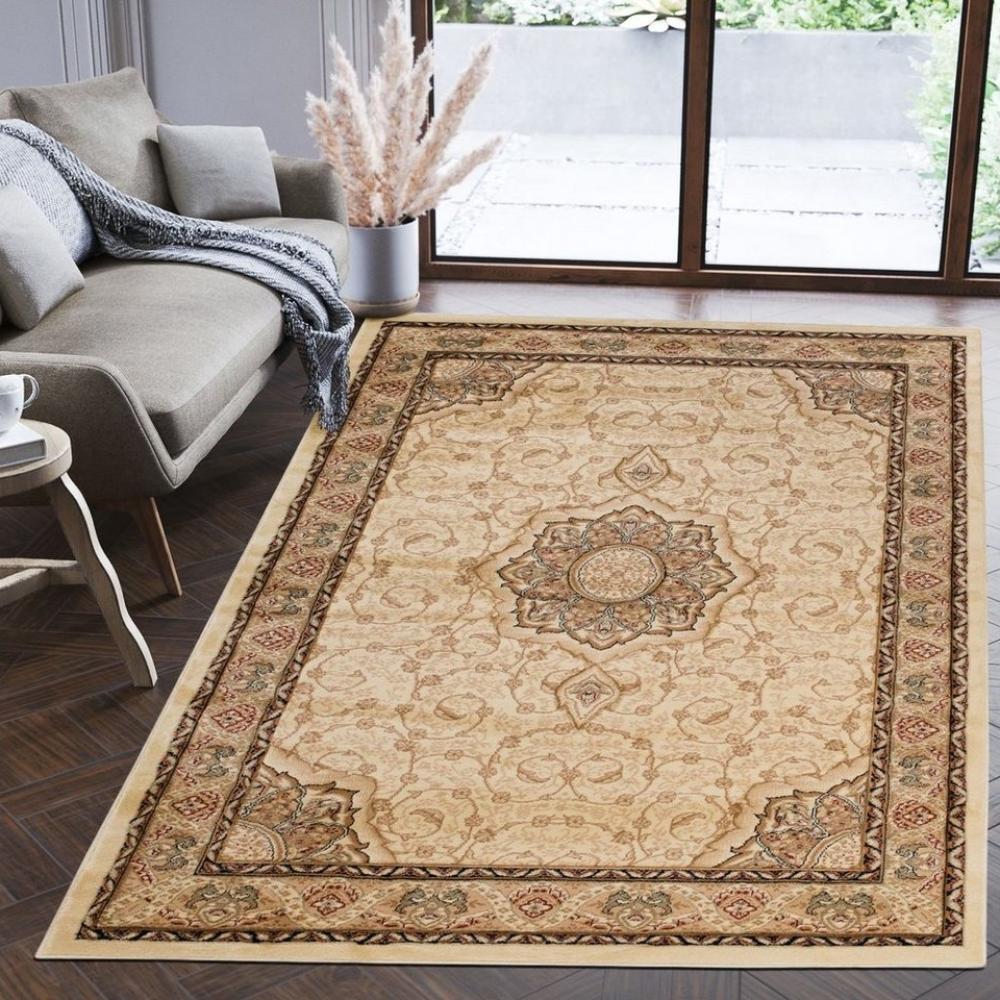 Mazovia Orientteppich Oriente Teppich - Traditioneller Teppich Orient Beige, 60 x 100 cm, Geeignet für Fußbodenheizung, Pflegeleicht, Wohnzimmerteppich Bild 1