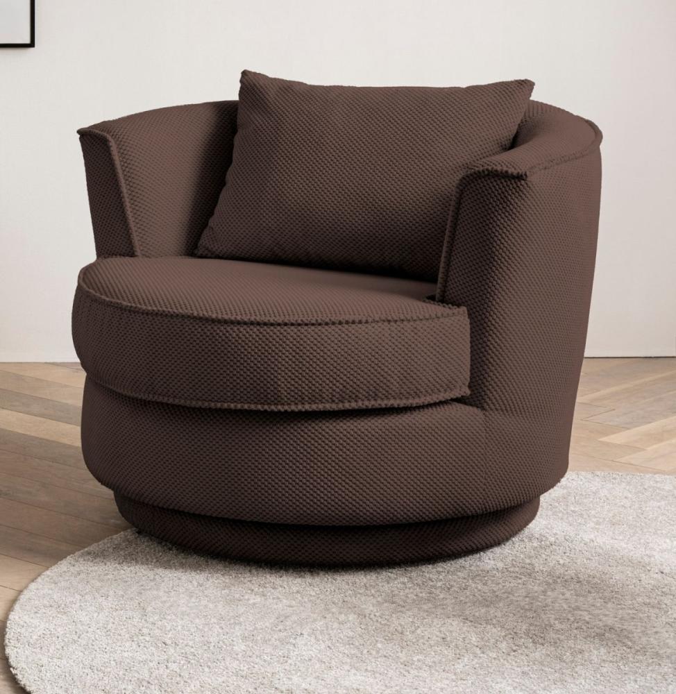 Sessel drehbar Comfy braun Webvelours 95 cm Bild 1