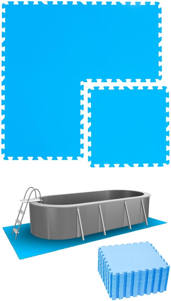 5,6m² Poolunterlage 24 Poolmatten 50x50cm in Blau Bild 1