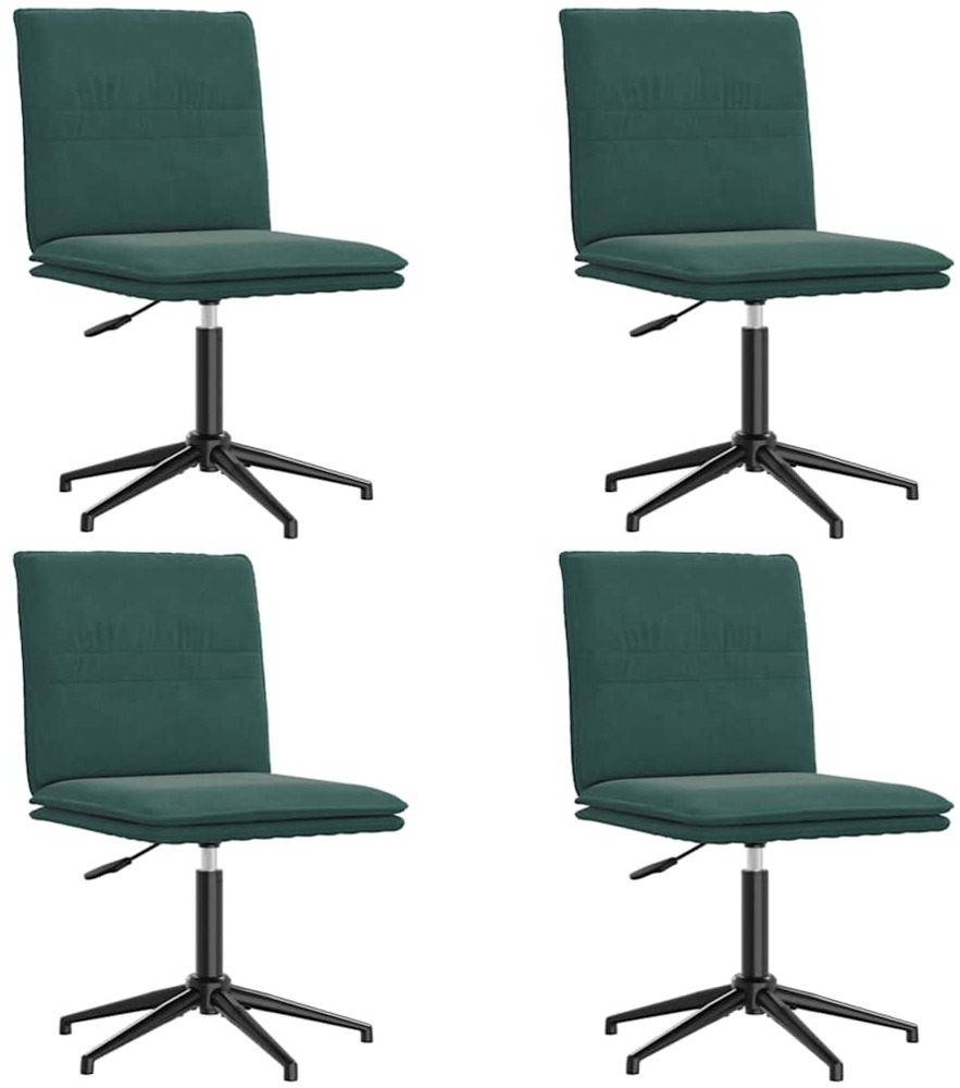 vidaXL Esszimmerstühle 4 Stk. Dunkelgrün Samt 3315639 Bild 1
