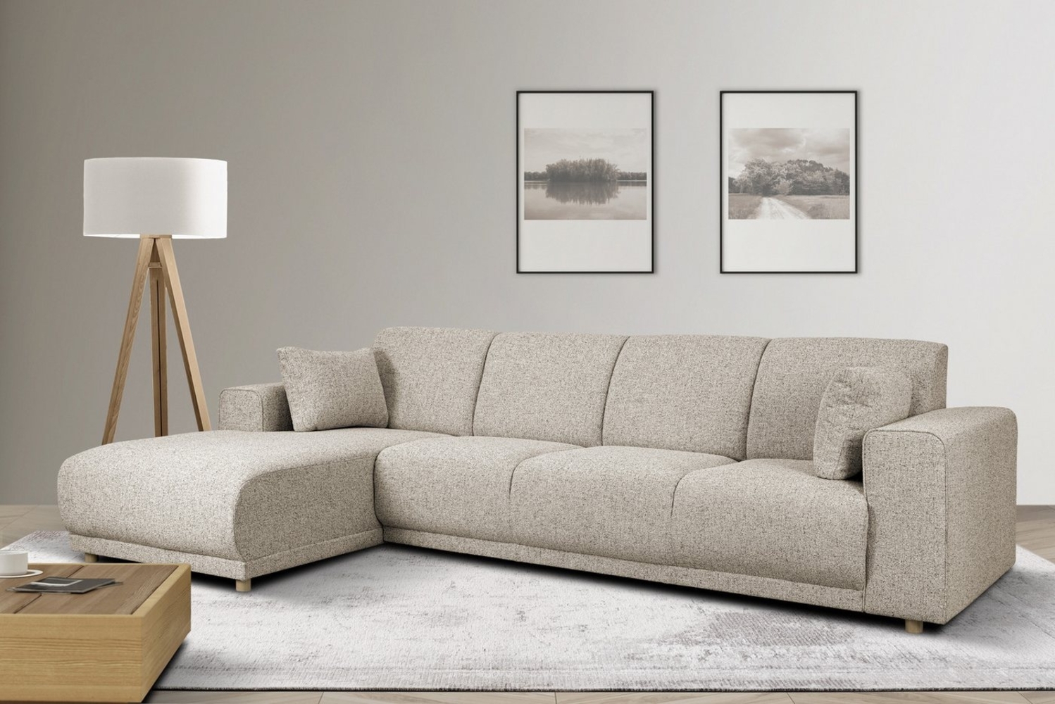 Home affaire Ecksofa LEMPS wahlweise Recamiere links oder rechts L-Form, incl. Zierkissen, Stellmaße 297x162 cm Bild 1