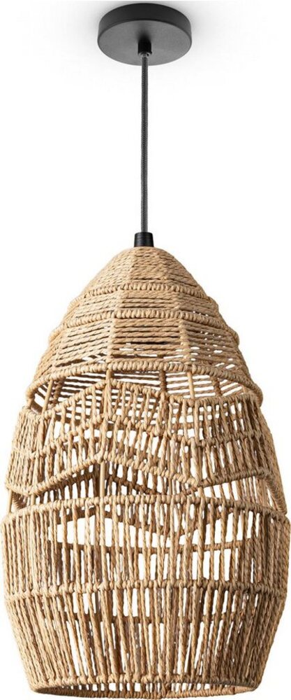 Paco Home Pendelleuchte VILLA, ohne Leuchtmittel, LED Pendelleuchte Esstisch Lampe Boho Deckenlampe Papier E27 Natur Bild 1
