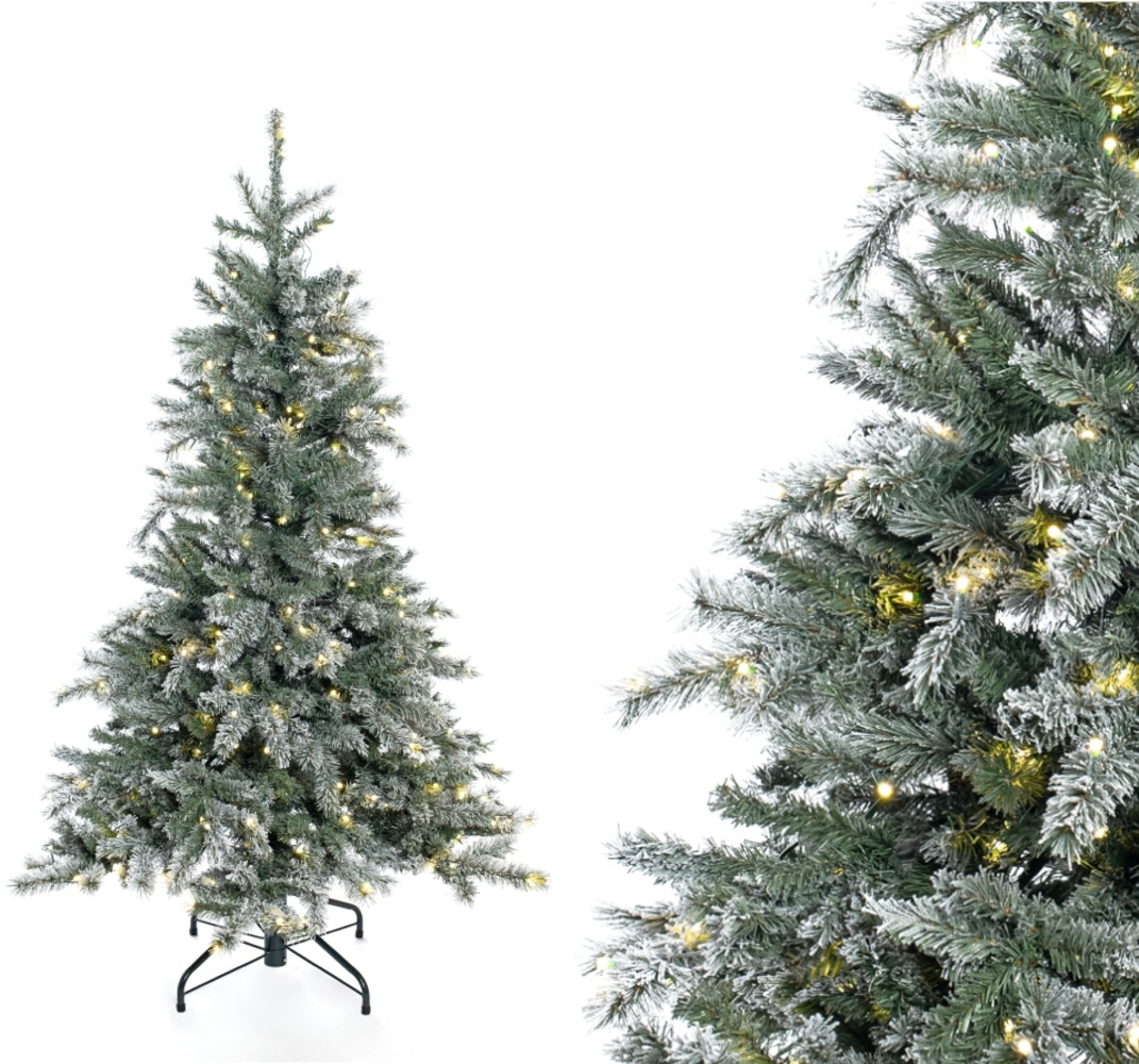 Evergreen Künstlicher Weihnachtsbaum Frost Fichte | Inkl. LEDs & Kunstschnee | Weiß | 150 cm Bild 1