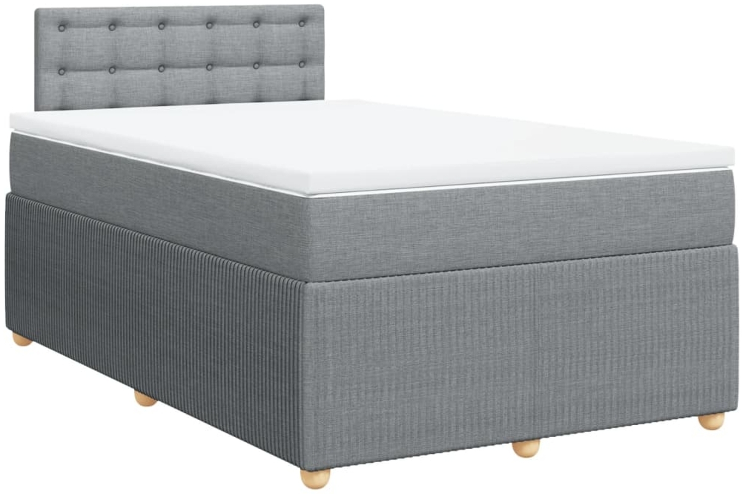 vidaXL Boxspringbett mit Matratze Hellgrau 120x190 cm Stoff 3287409 Bild 1
