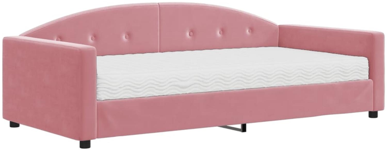 vidaXL Tagesbett mit Matratze Rosa 100x200 cm Samt 3197287 Bild 1