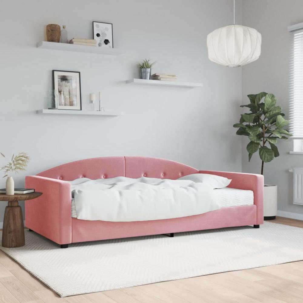 vidaXL Tagesbett mit Matratze Rosa 100x200 cm Samt 3197287 Bild 1