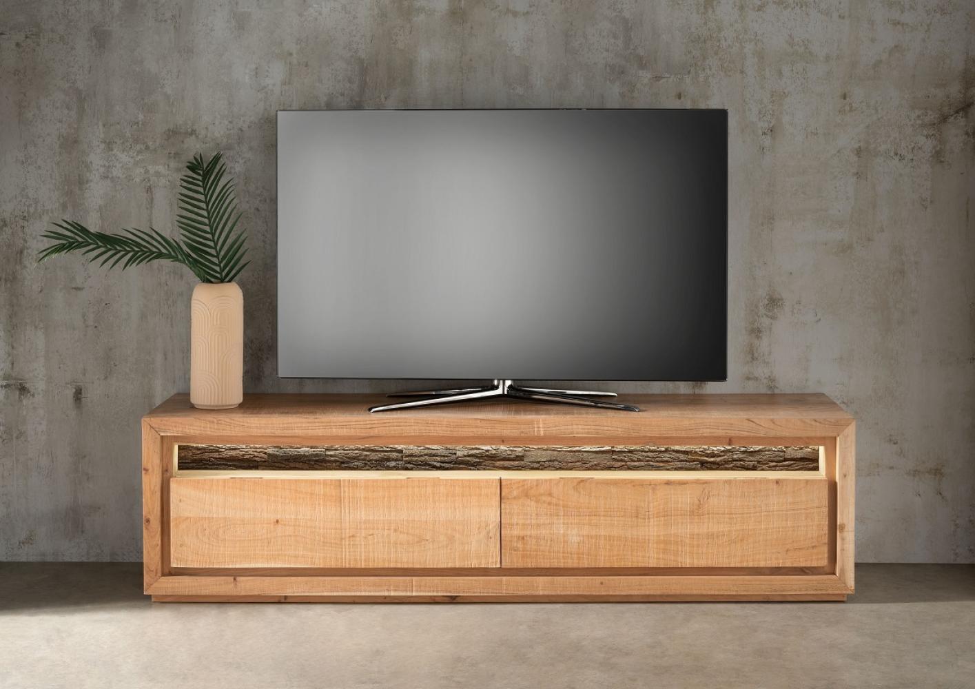 TV Board inkl. Beleuchtung 184x48cm "Trondheim" Akazie massiv Bild 1