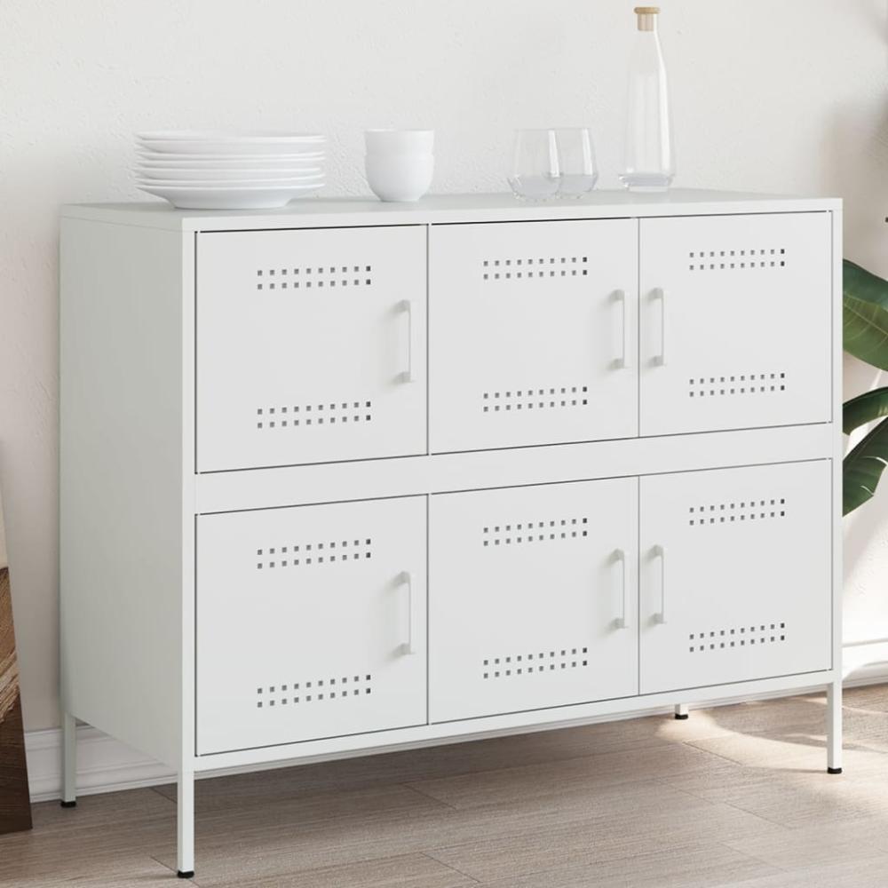 vidaXL Sideboard Weiß 100,5x39x79 cm Stahl 843101 Bild 1