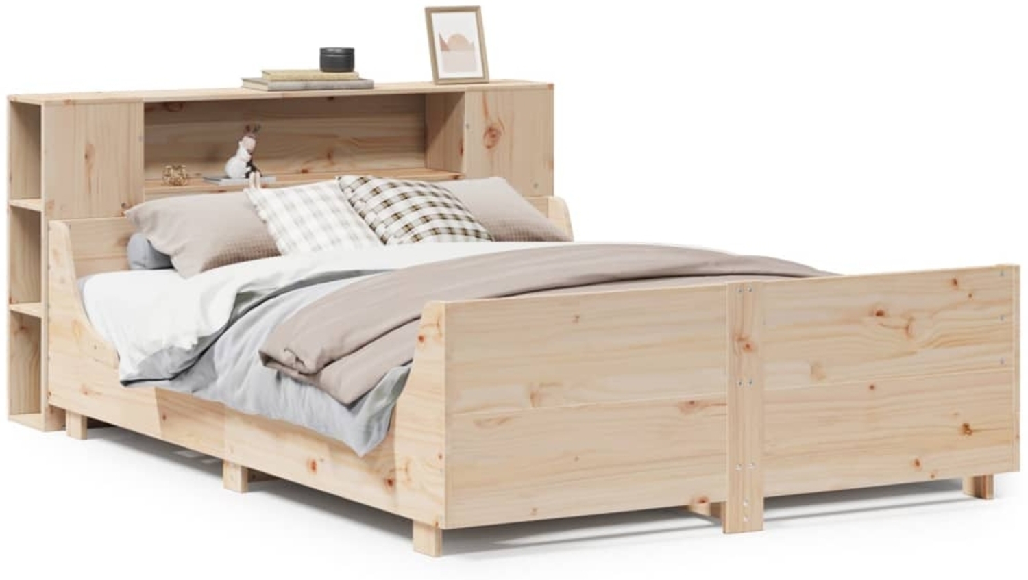 vidaXL Massivholzbett ohne Matratze 140x190 cm Kiefernholz 3323773 Bild 1