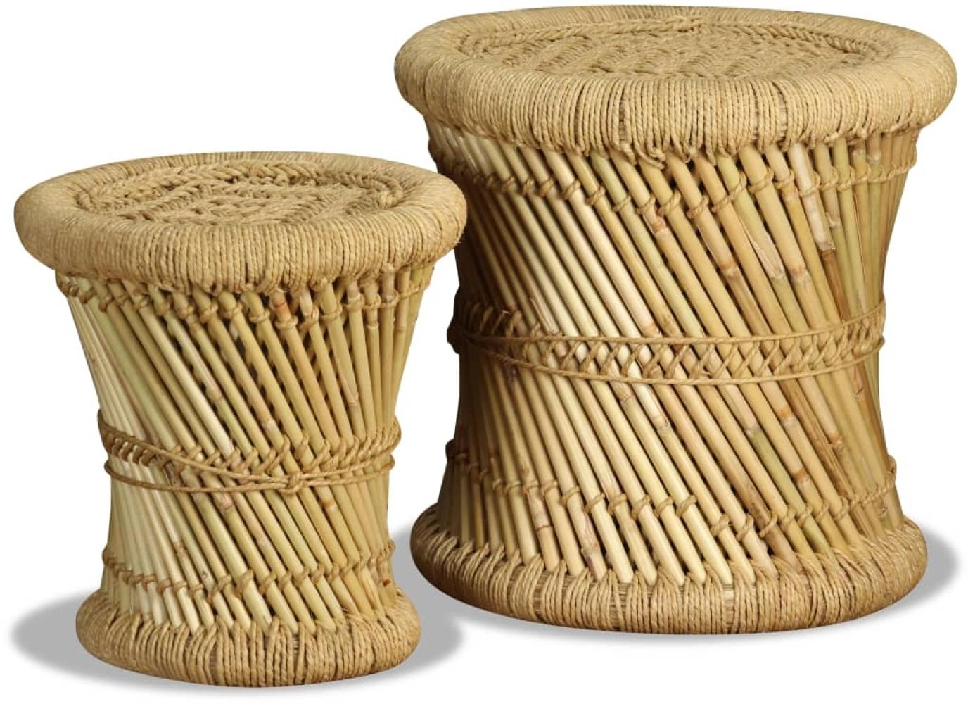 vidaXL Hocker 2 Stk. Bambus und Jute 244221 Bild 1