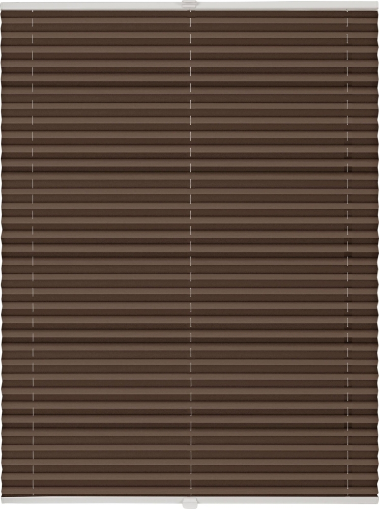 ondeco Plissee nach Maß für alle Fenster innen Montage in Glasleiste mit Spannschuh Sonnenschutz Rollo Sichtschutz Blickdicht - Hellbraun - B): 131-140 cm, H): 151-200 cm Bild 1