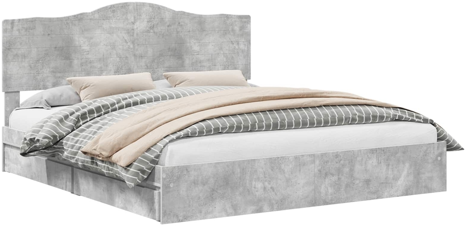 vidaXL Aufbewahrungsbett Beton Grau 200x200 cm Holzwerkstoff 3413474 Bild 1