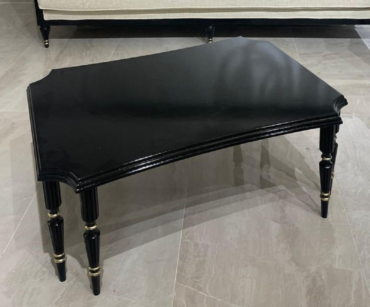 Casa Padrino Luxus Art Deco Couchtisch Schwarz / Gold - Rechteckiger Wohnzimmertisch - Wohnzimmer Möbel - Art Deco Möbel - Luxus Möbel - Luxus Einrichtung - Wohnzimmer Einrichtung Bild 1