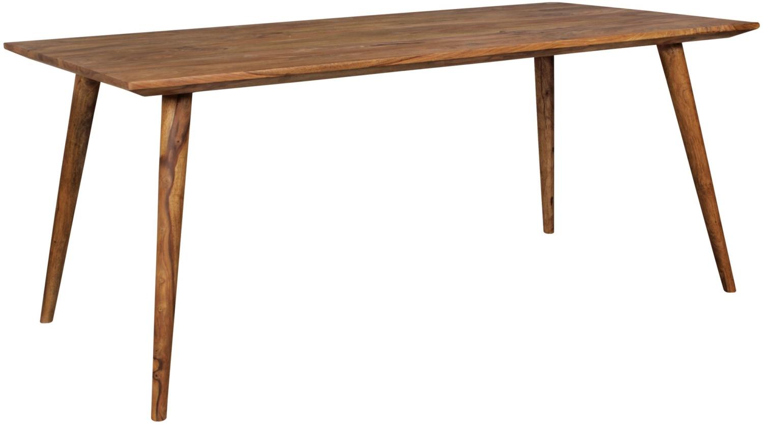 Kadima Design Massivholz Esstisch ""Savio"": Retro Landhausstil, handgefertigt, Sheesham-Holz, Braun mit Maserungen. 180x80x76 cm Bild 1