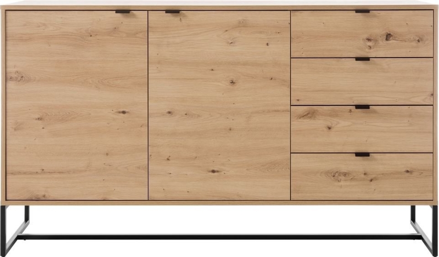 MOEBLO Kommode KERI KK153 (Griffe und Füße aus Metall Moderne Wohnzimmer Schlafzimmer Möbel Kommode für Wohnzimmer, Schrank Sideboard mit 2 Türen und 4 Schubladen), (BxHxT): 153x89x39 cm Bild 1