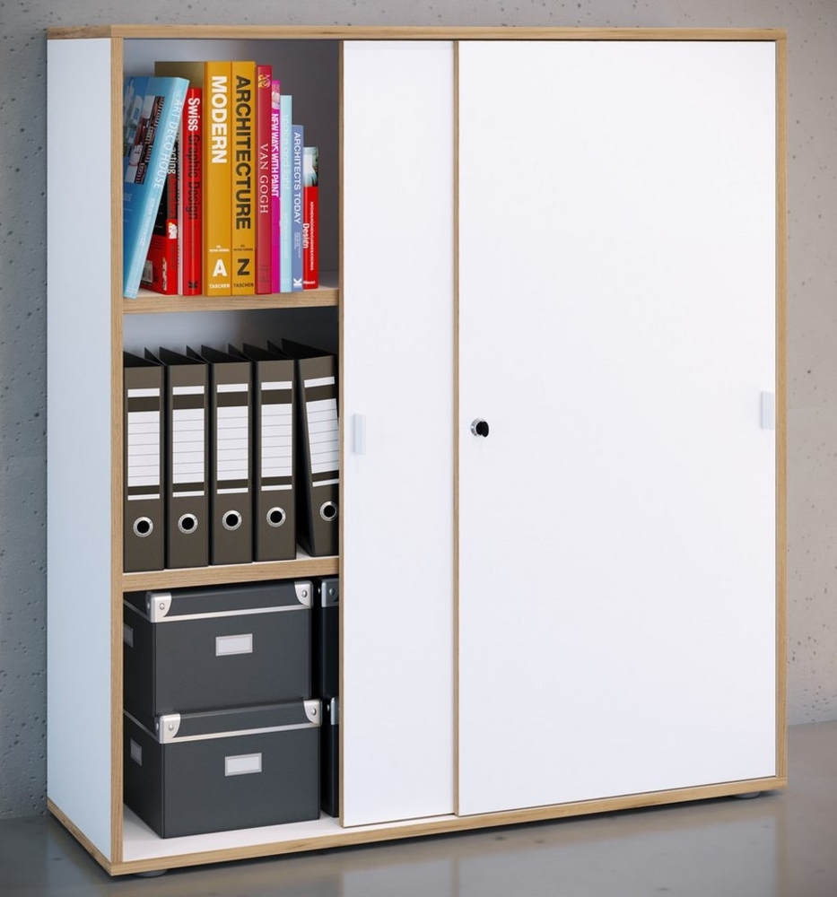 VCM Aktenschrank Büroschrank Aktenschrank Schiebetüren Salia 3fach Bild 1