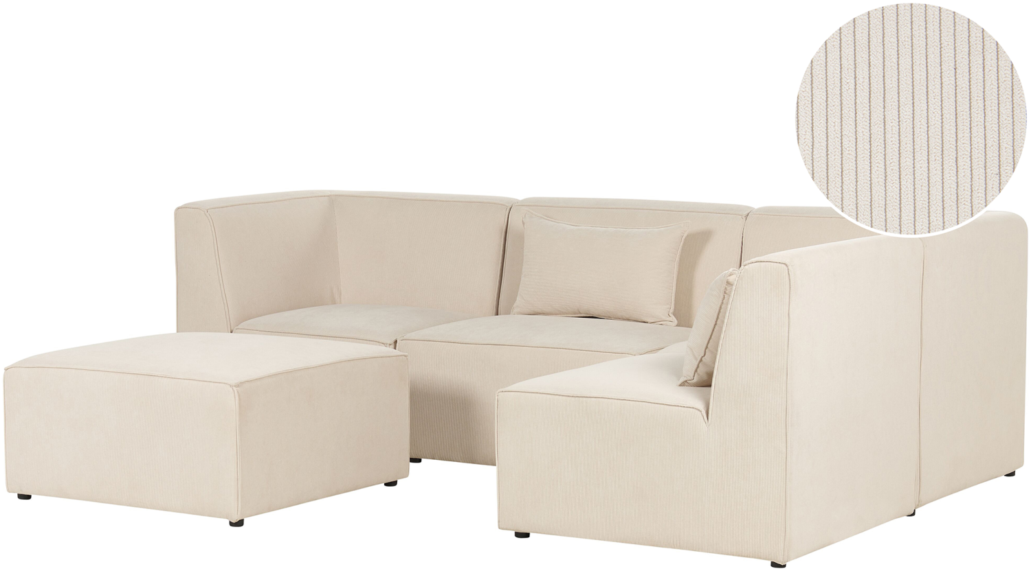 Sofa mit Ottomane LEMVIG Helles Beige Bild 1