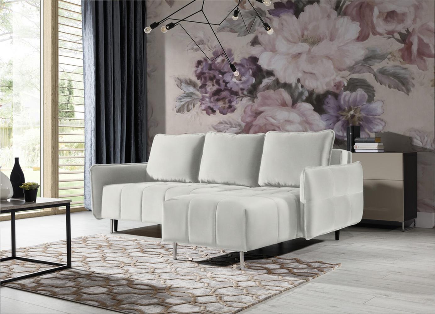 Stylefy Jefferson Ecksofa Kunstleder MADRYT Weiß Rechts Bild 1