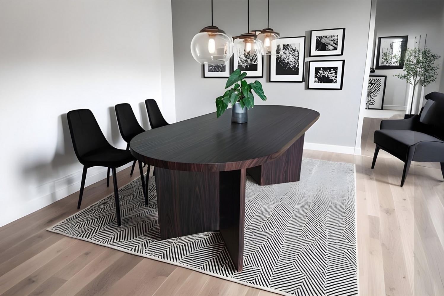 SAM® Esstisch Ova, ovale Tischplatte, V-Form, verschiedene Holz-Optiken Bild 1