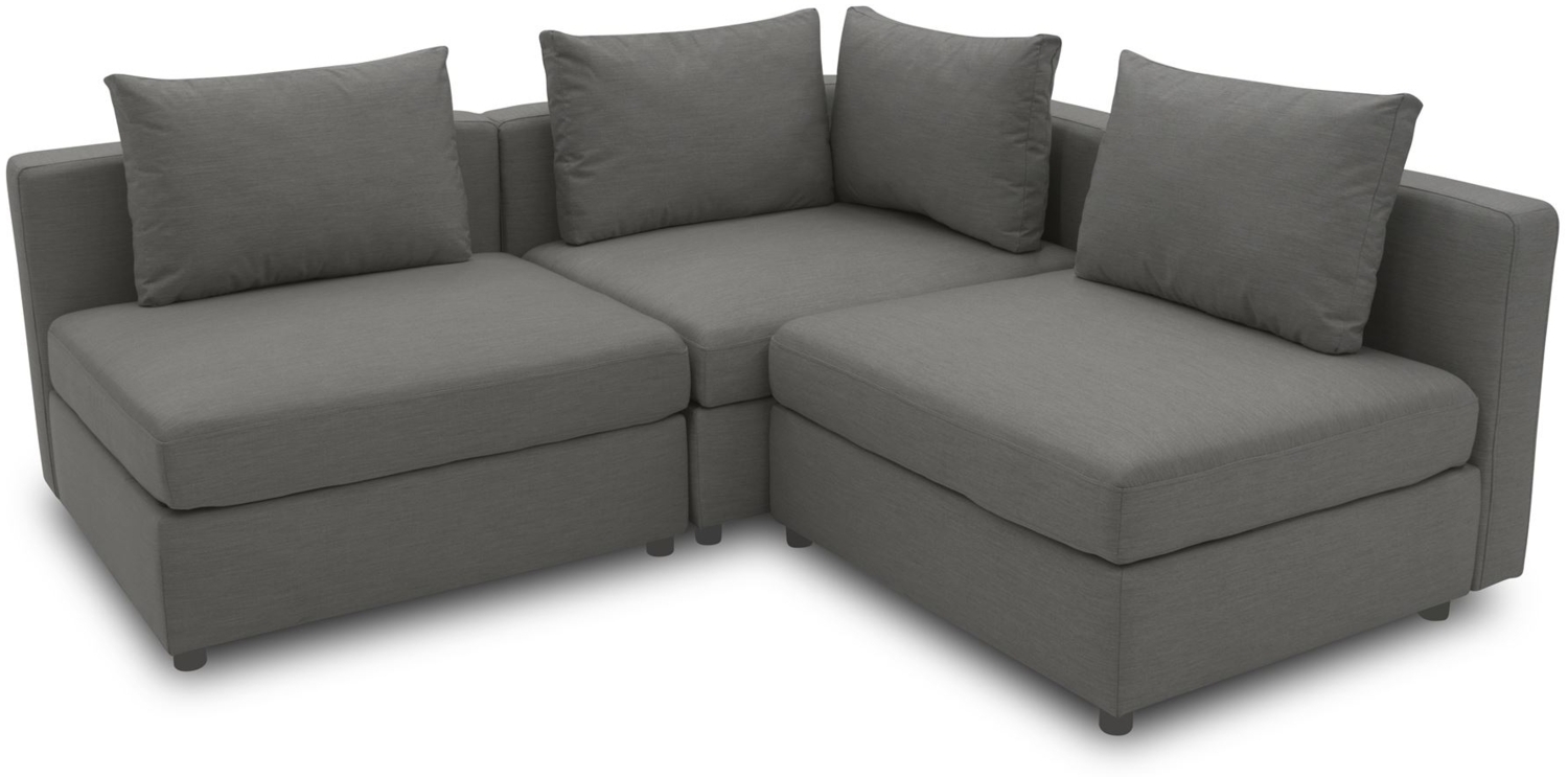 Gartenlounge Set 2 Bozhana mit Outdoorbezug in anthrazit Bild 1