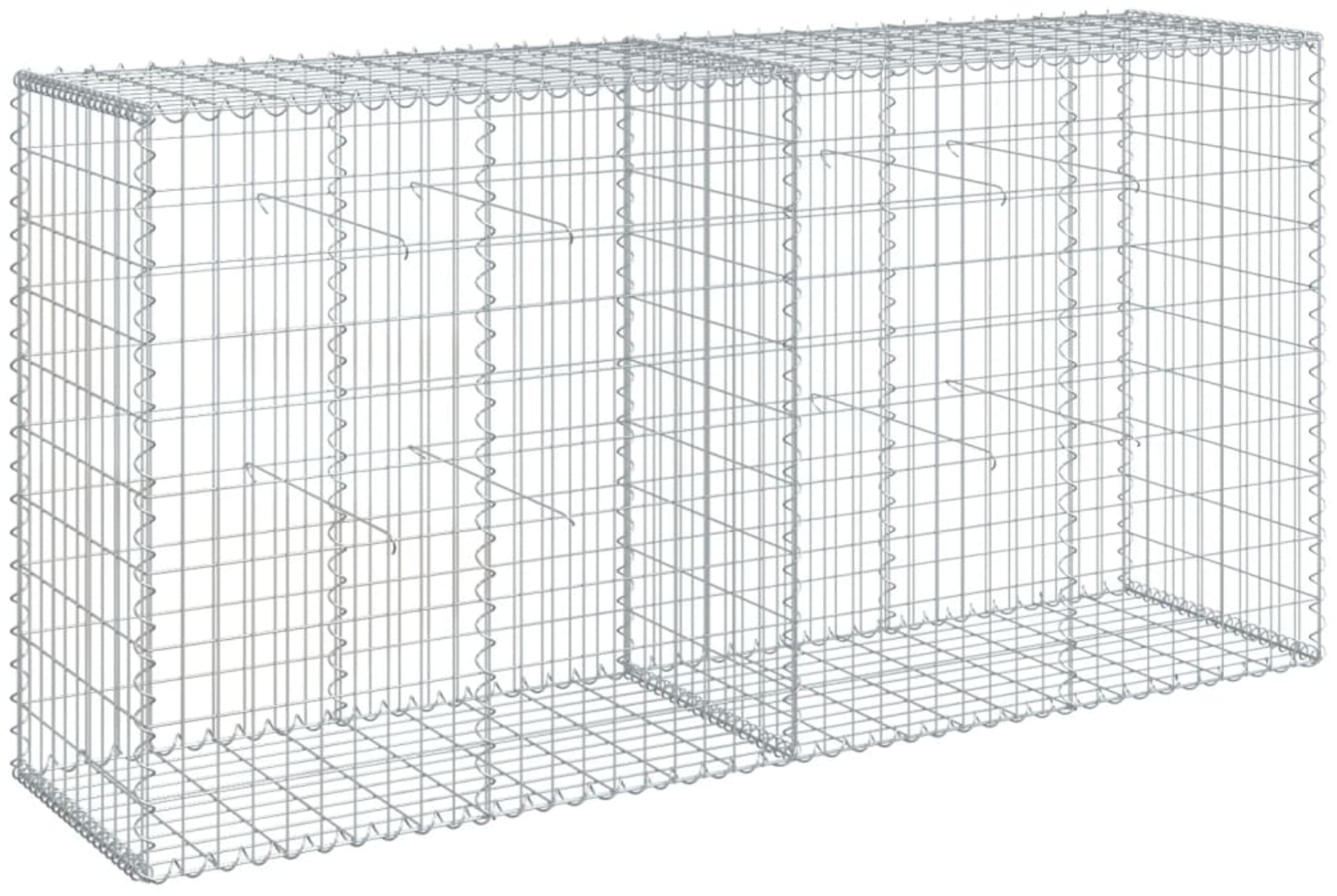 vidaXL Gabione mit Deckel 200x50x100 cm Verzinktes Eisen 3295143 Bild 1