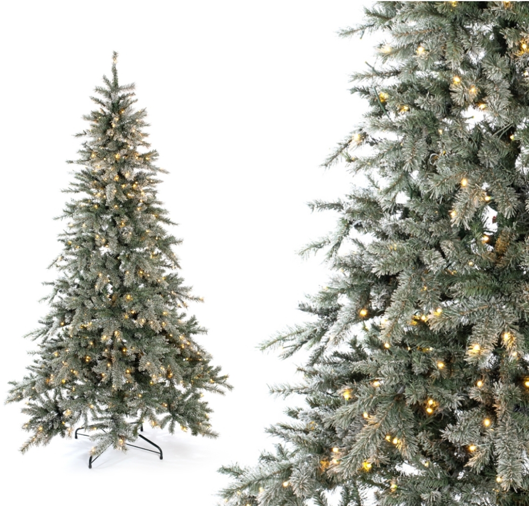 Evergreen Künstlicher Weihnachtsbaum Frost Fichte | Inkl. LEDs & Kunstschnee | Weiß | 180 cm Bild 1