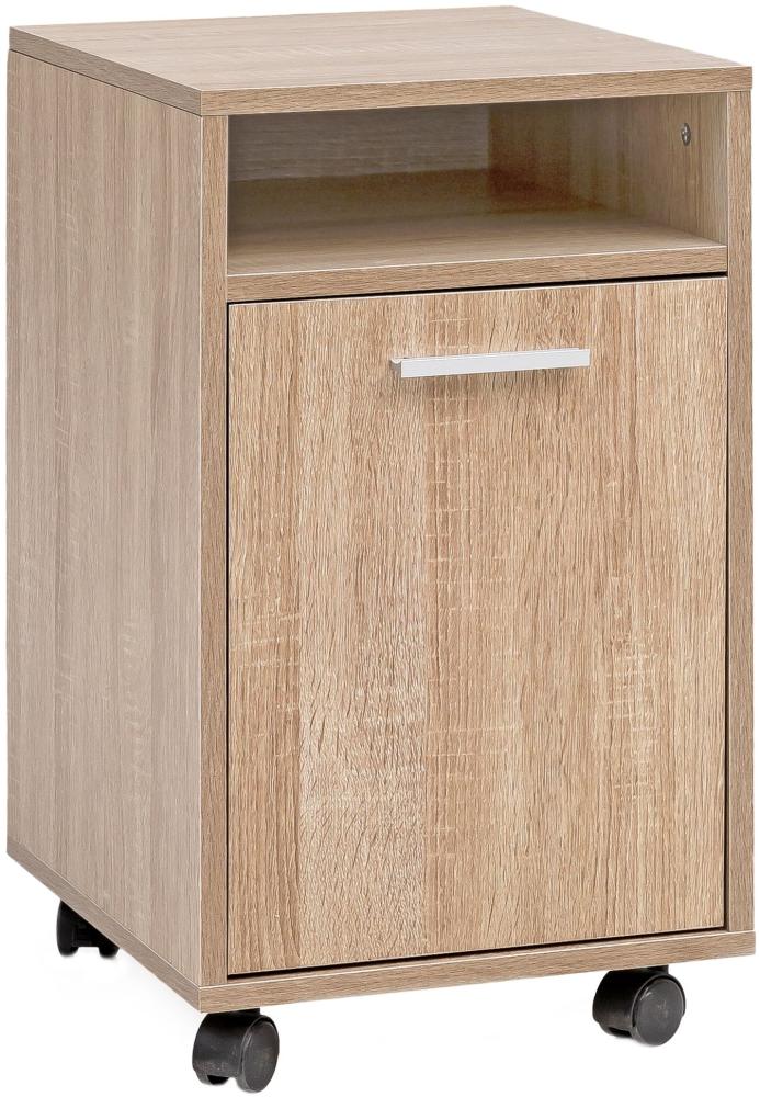 Kadima Design Rollcontainer "Ossola": 2 Türfächer, Ablagefach, Rollen mit Bremsen, Melaminharz-Beschichtung, einfacher Aufbau. Beige, 33x38x60 cm Bild 1