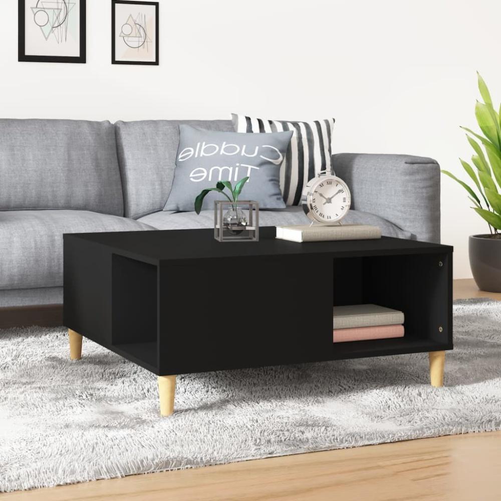 vidaXL Couchtisch Schwarz 80x80x36,5 cm Holzwerkstoff 821093 Bild 1