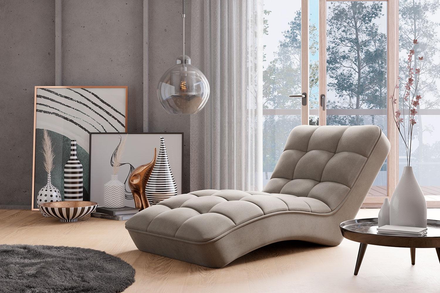 ELTAP 'Loren' Chaiselongue, 85 x 170 x 85 cm, Beige Bild 1