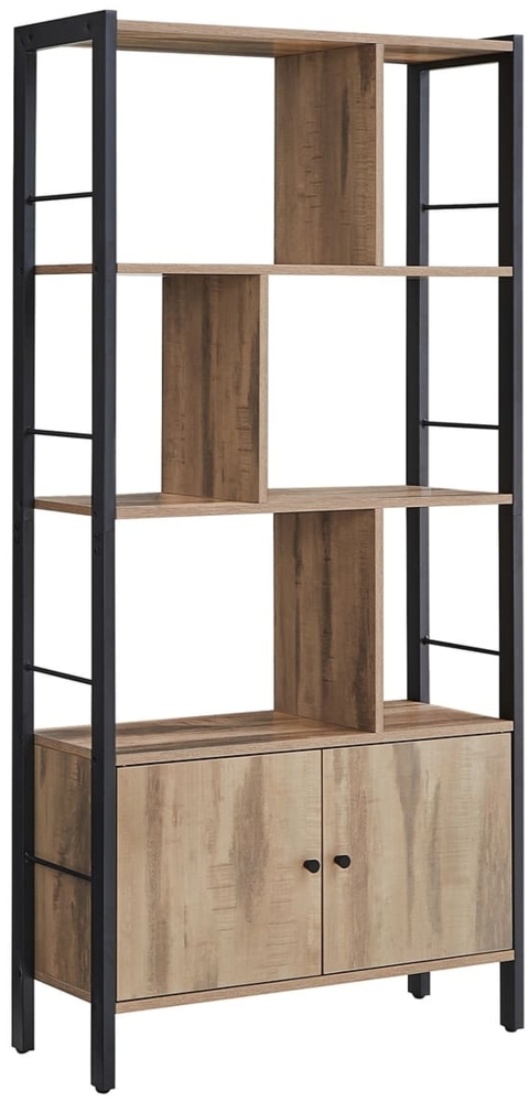 Calicosy Bibliothek mit 6 Fächern und 2 Türen – L74 cm - Braun Bild 1