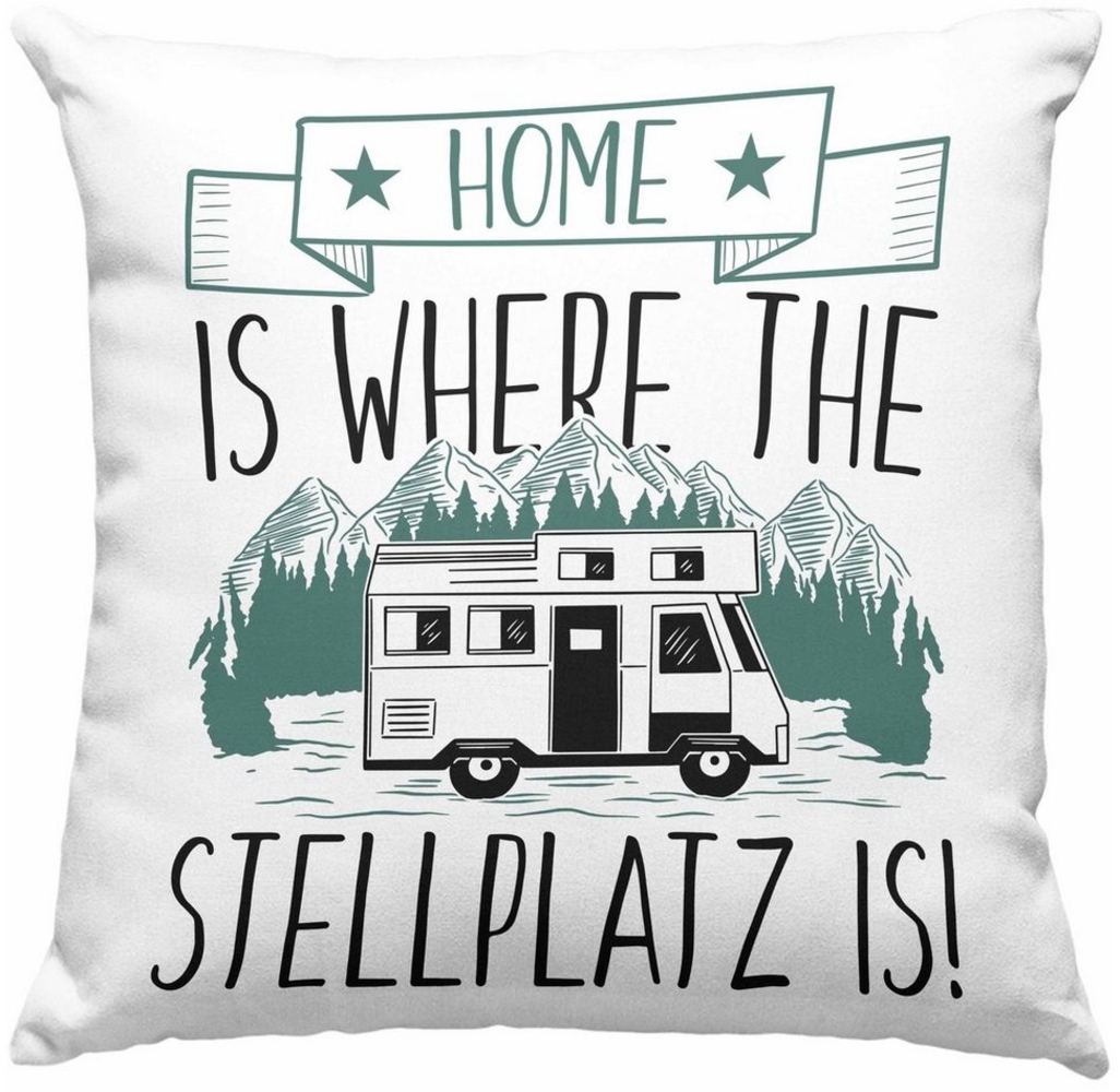 Trendation Dekokissen Trendation - Home Is Where The Stellplatz Is Kissen Geschenk Wohnmobil Bild 1