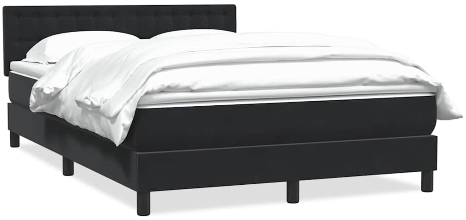 vidaXL Boxspringbett mit Matratze Schwarz 140x210 cm Samt 3316595 Bild 1