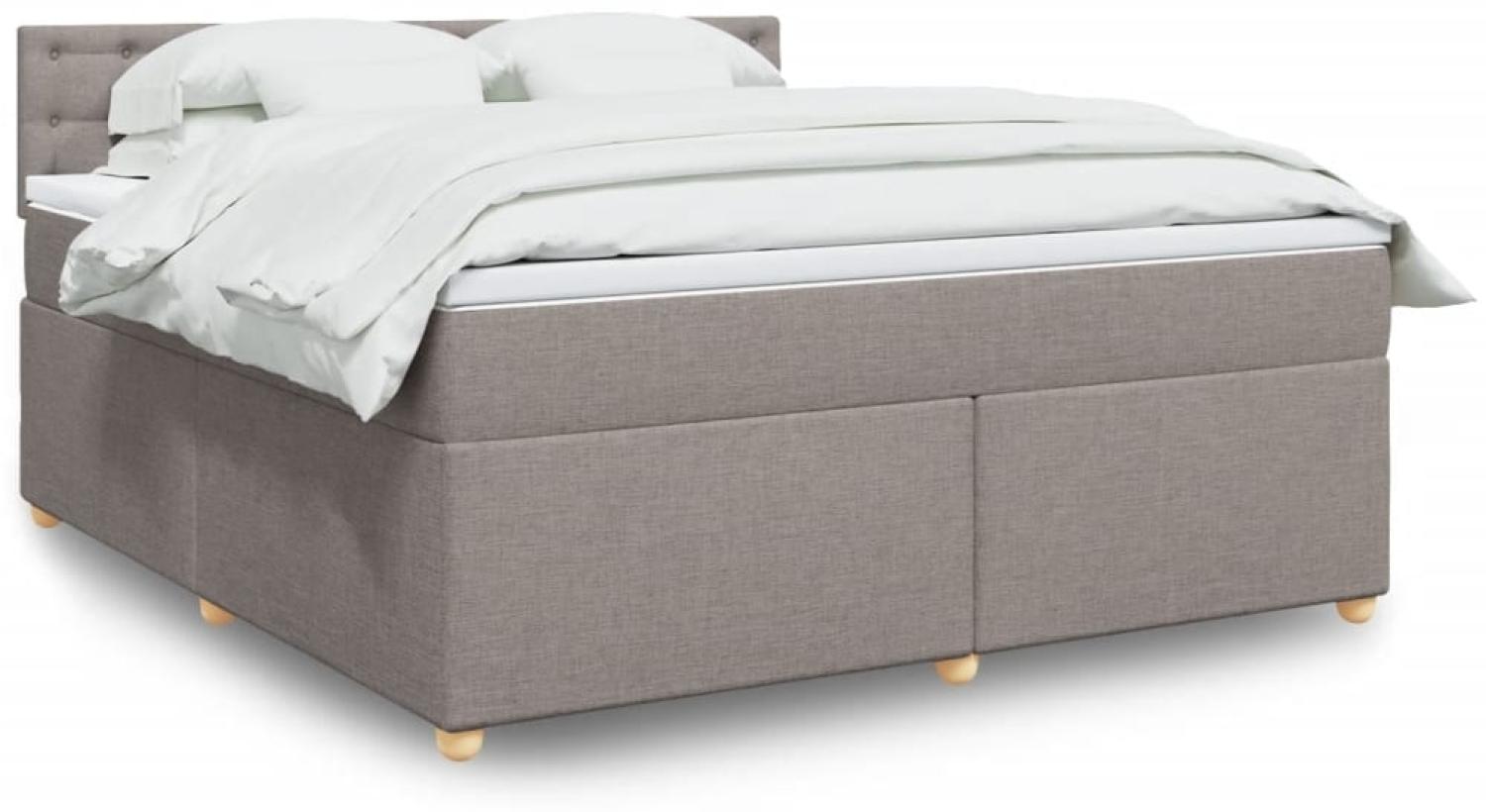 vidaXL Boxspringbett mit Matratze Taupe 180x200 cm Stoff 3286777 Bild 1