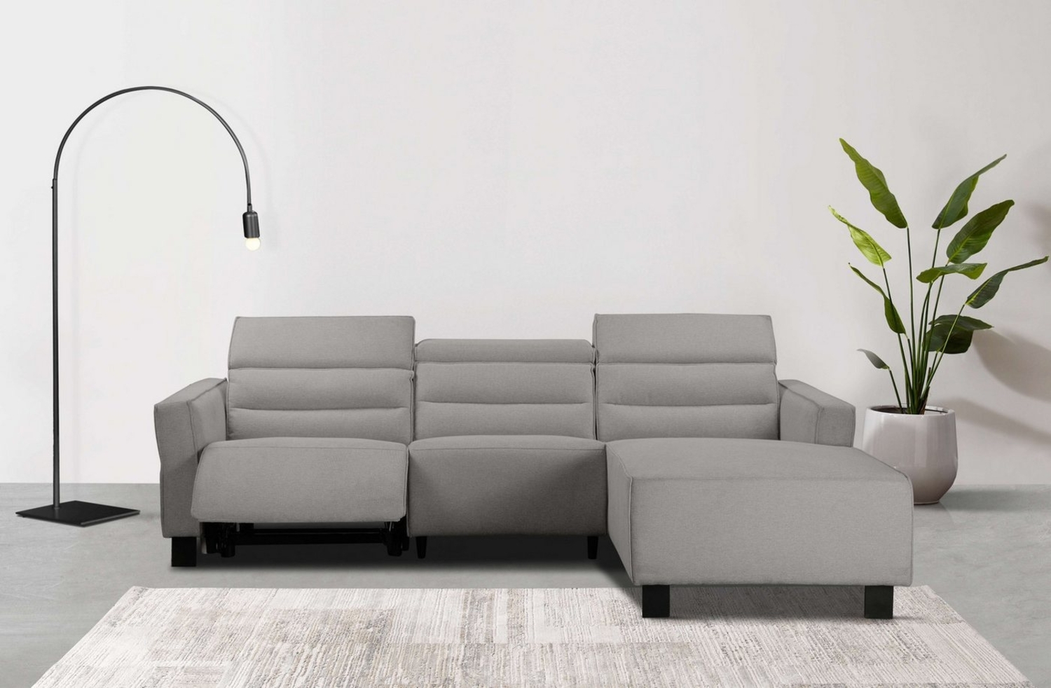 Places of Style Ecksofa Carpari, L-Form, 263 cm, mit manueller o. elektrischer Relaxfunktion, und USB/ Kopfteilverstellg Bild 1