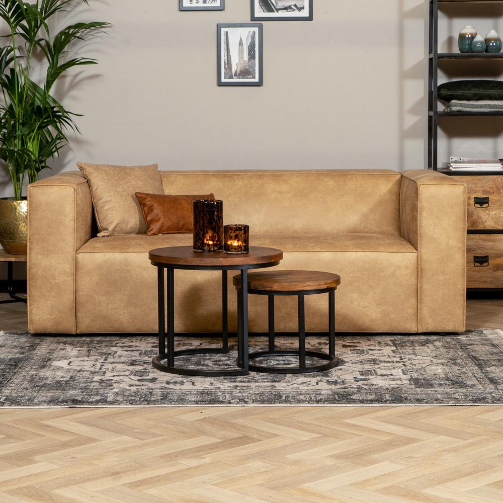 Bronx71 Ledersofa Memphis 2,5-Sitzer beige Bild 1