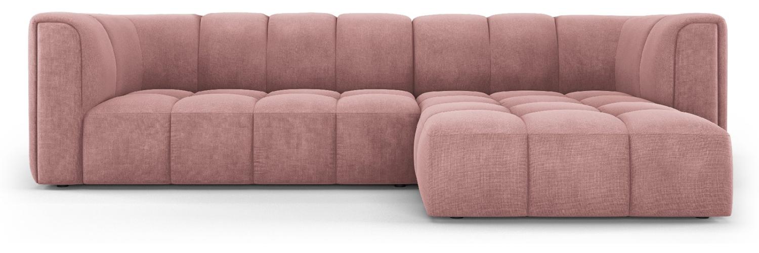 Micadoni Modulares Ecksofa Serena 3-Sitzer Rechts Strukturierter Stoff Rosa Bild 1