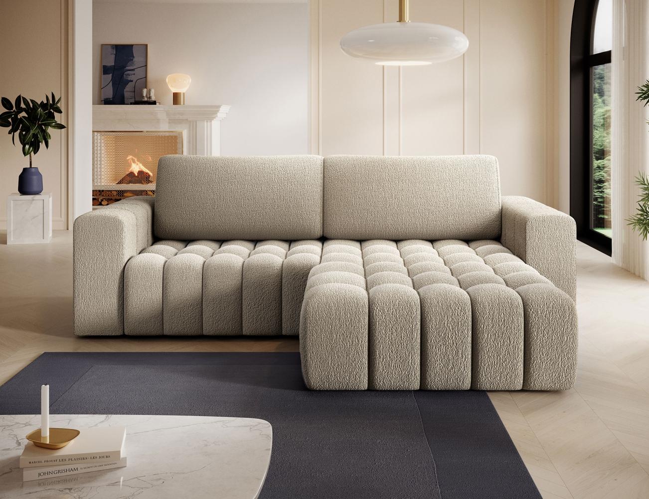 Eltap 'Bonett' Ecksofa mit Schlaffunktion, 92 x 175 x 250 cm, Dunkelbeige, Rechts Bild 1