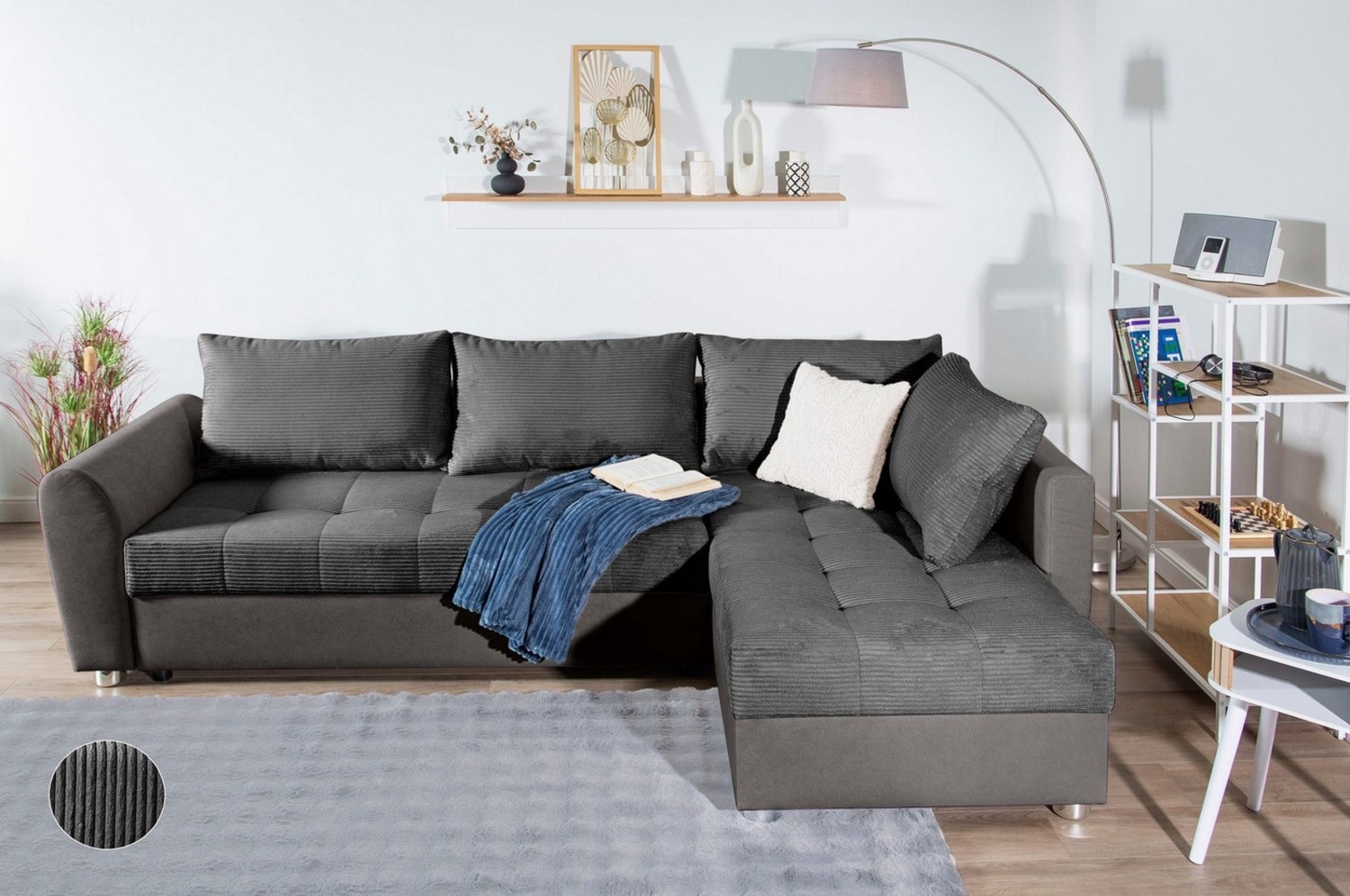 COLLECTION AB Ecksofa JANA XL-Sofa L-Form, inkl. Bettfunktion, Bettkasten und Bonnelfederkern Bild 1