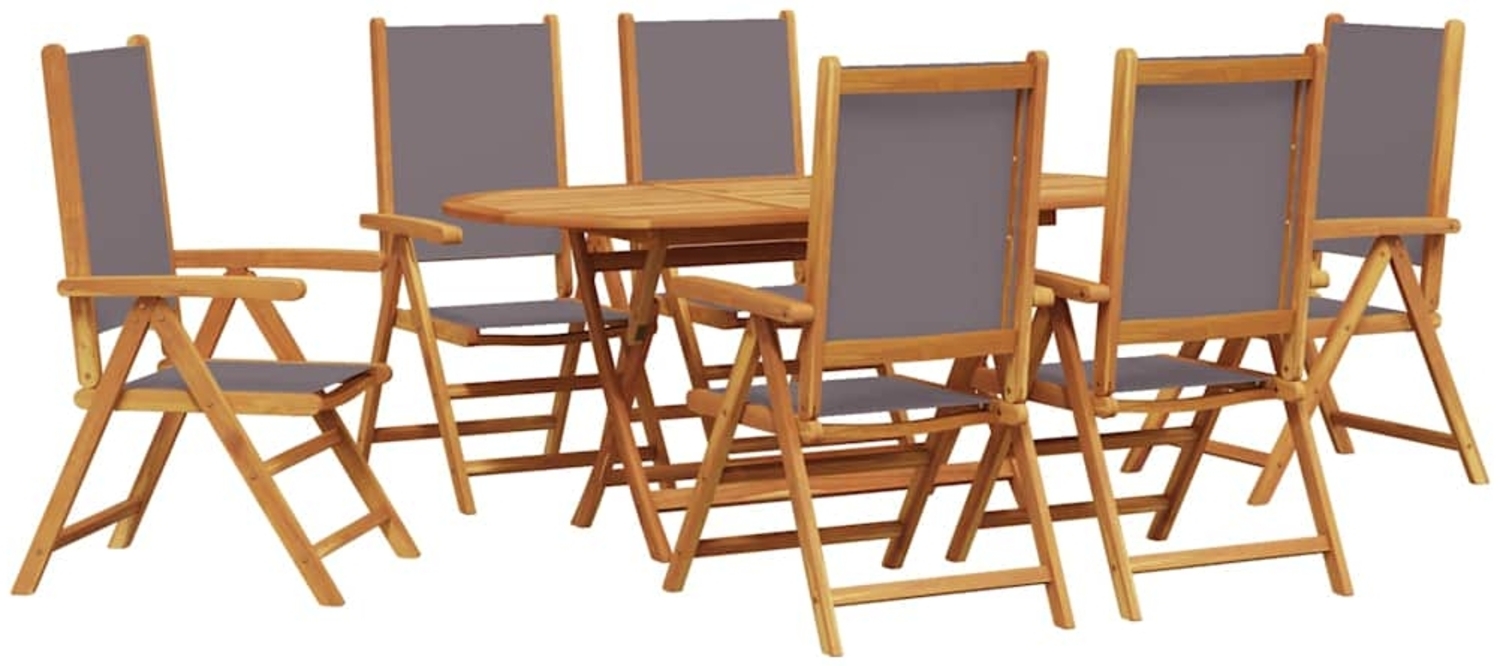 vidaXL Garten Essgruppe 7 pcs Anthrazit Akazie Massivholz 3375745 Bild 1