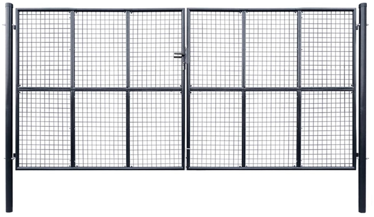 vidaXL Gitter-Gartentor Verzinkter Stahl 415 x 175 cm Grau 143378 Bild 1