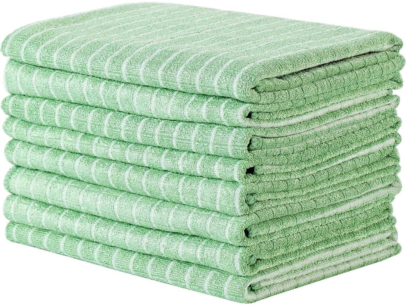 8er-Set Super weiche Bambus Microfaser Geschirrtücher 45x65cm Grün Bild 1