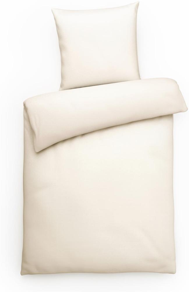 Carpe Sonno Interlock-Jersey Bettwäsche aus 100% Baumwolle , Creme, 155 x 220 cm +1 Kissenbezug 80x80 cm Bild 1