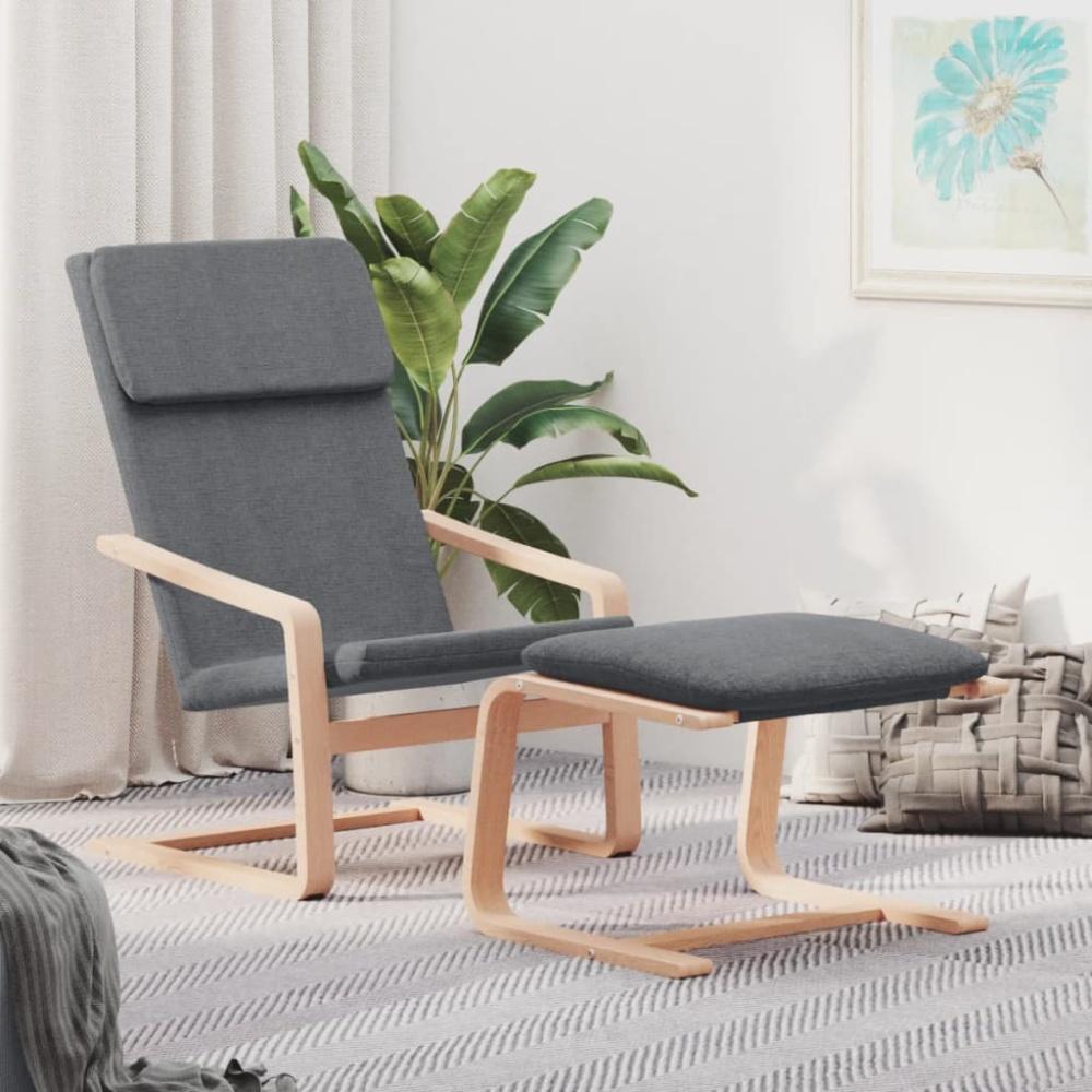 vidaXL Relaxsessel mit Hocker Dunkelgrau Stoff 3154897 Bild 1